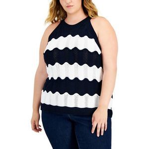 NWT Tommy Hilfiger Striped Crochet Top Sz 2X
